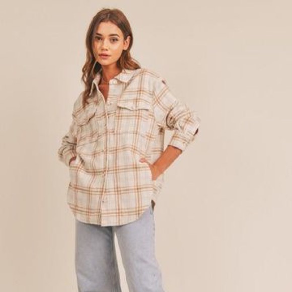 💚 JOIE Green Plaid Shacket Shirt Jacket. Size LG. Great condition!! - Picture 9 of 9